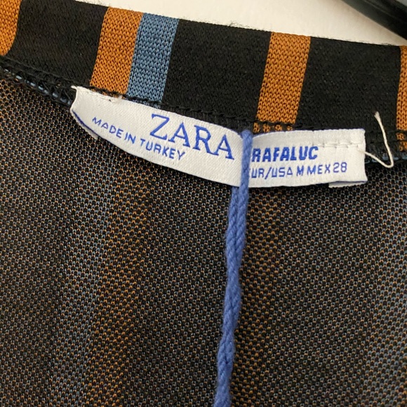 Zara Longsleeved Striped Top with Belt Detail - Picture 3 of 3